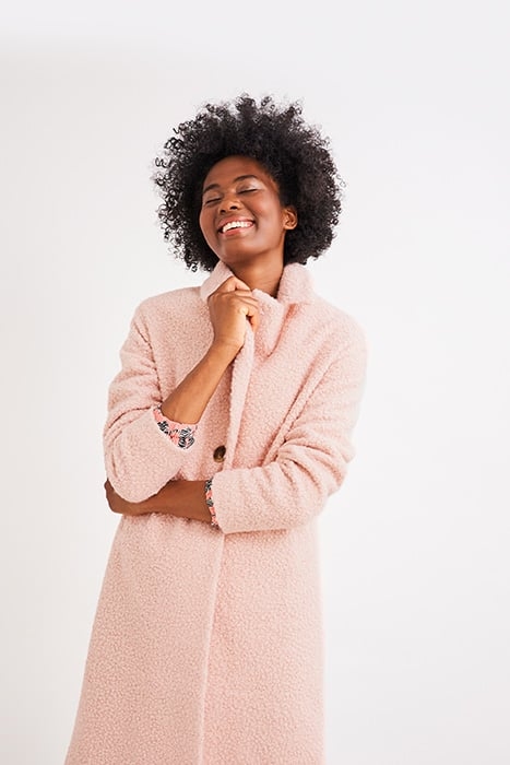 BOUCLE MIDI COAT LGT PINK 4