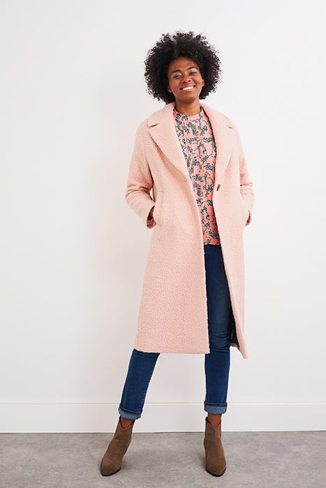 BOUCLE MIDI COAT LGT PINK 1