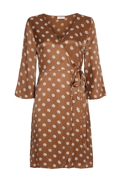WINNI LOU DRESS TOFFEE BROWN/OFF-WHI 1