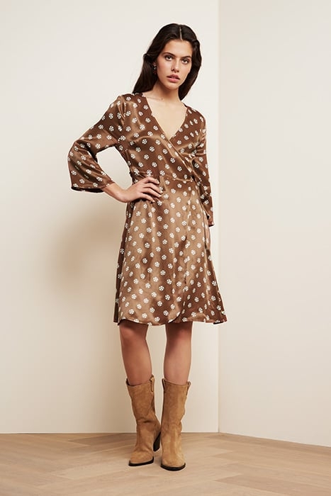 WINNI LOU DRESS TOFFEE BROWN/OFF-WHI 2