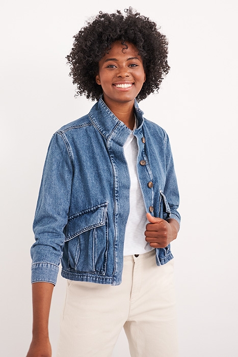 SLOUCHY DENIM UTILITY JACKET MID DENIM 3