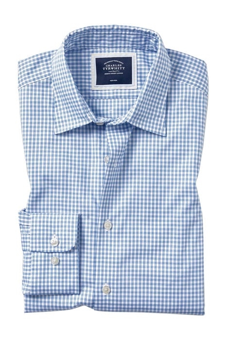 BLUE EXTRA SLIM FIT CLASSIC COLLAR BRIGHTON COLLECTION CHECK 3
