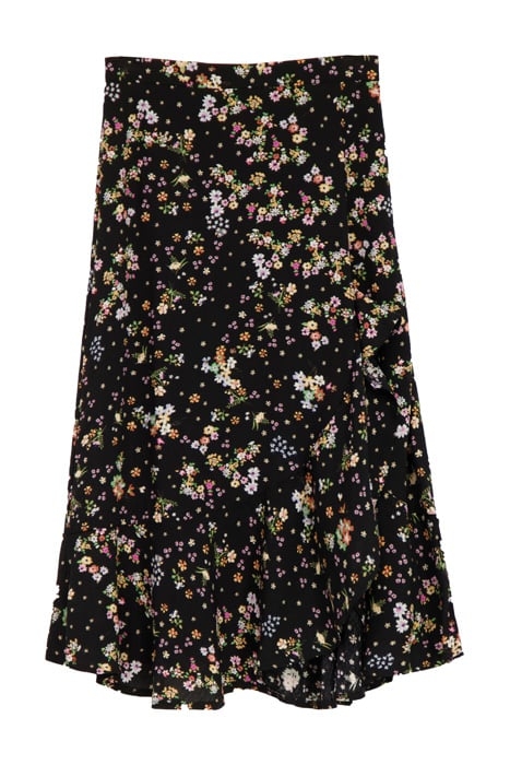Black midi skirt with flowers 1