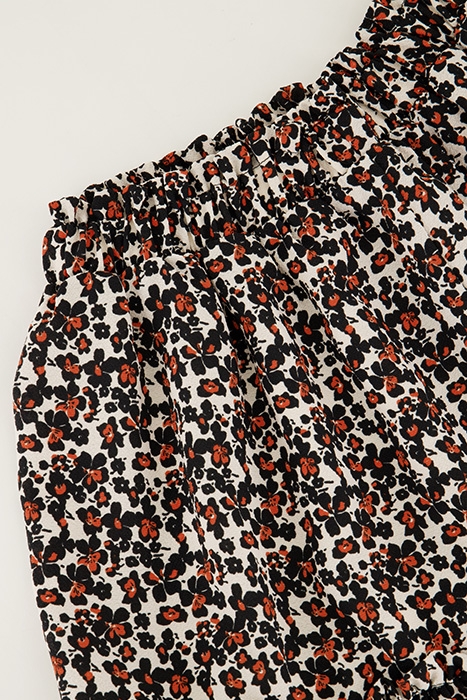 Beige skirt with orange flower  5