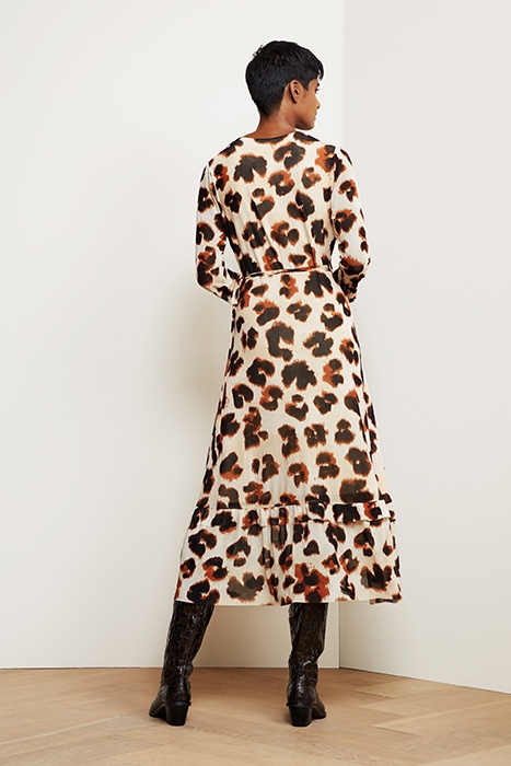 NATASJA FRILL DRESS BLACK/RUST 4