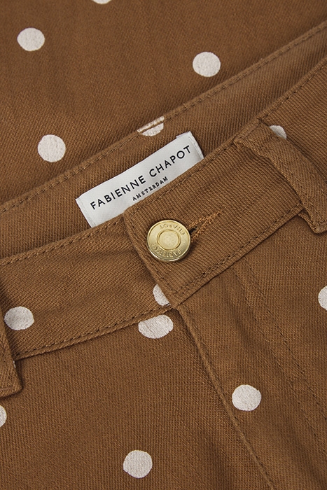 EVA FLARE TROUSERS TOFFEE BROWN/OFF-WHI 3