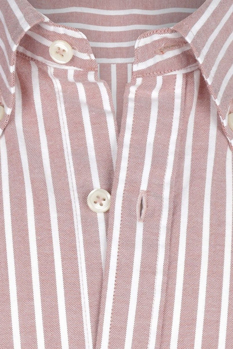 MCG RF STRETCH OXFORD STRIPE SHIRT BURNED RED 3