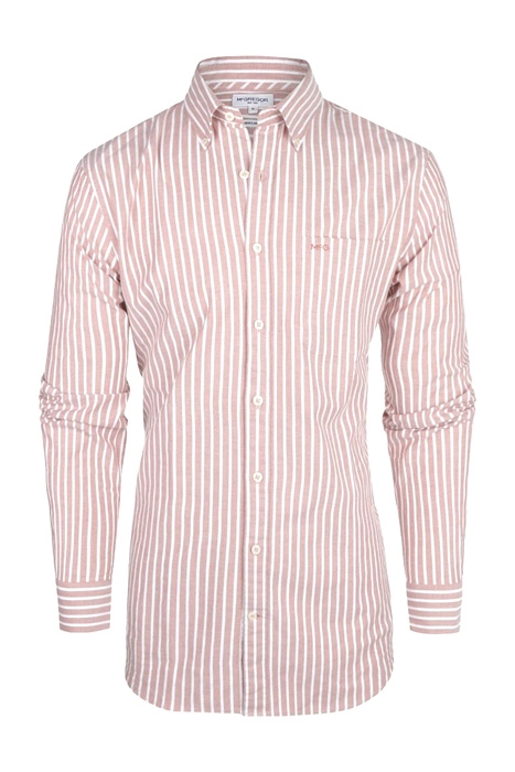 MCG RF STRETCH OXFORD STRIPE SHIRT BURNED RED 1