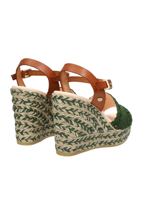 FRS0642 ESPADRILLE SANDALET 6 CM WOVEN STRAP GREEN 3