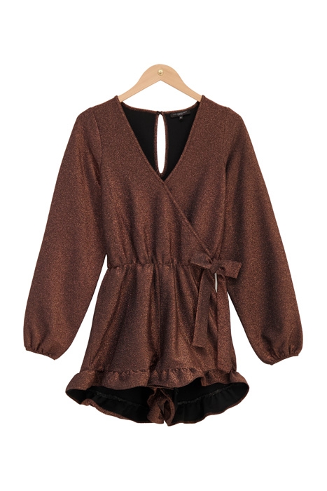 BRUINE GLITTER PLAYSUIT MET RUFFLES BRONZE BRONZE 6