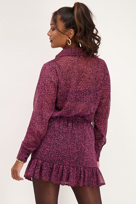 ZWARTE BLOUSE MET GALAXY PRINT BLACK BLACK 2