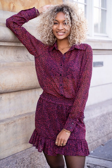 ZWARTE BLOUSE MET GALAXY PRINT BLACK BLACK 5