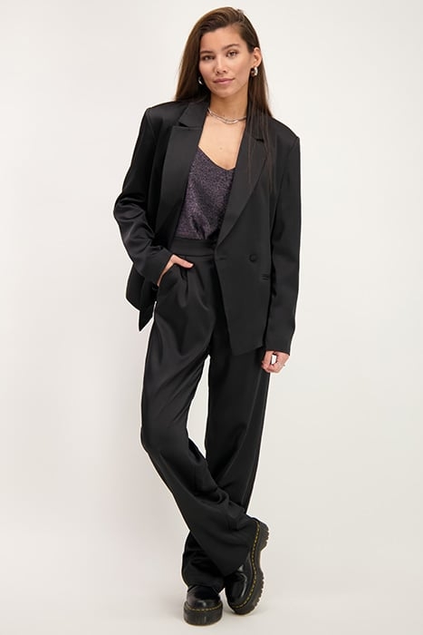 ZWARTE SATIJNEN LOOK BLAZER BLACK BLACK 3