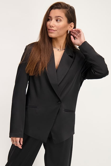ZWARTE SATIJNEN LOOK BLAZER BLACK BLACK 4