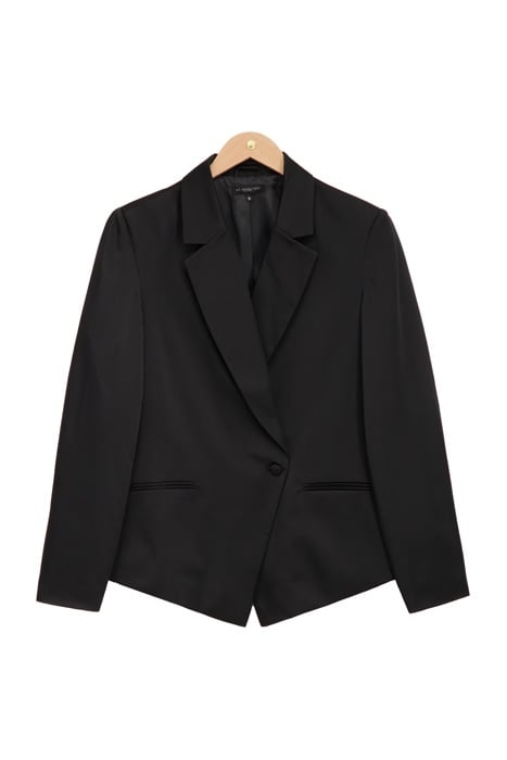 ZWARTE SATIJNEN LOOK BLAZER BLACK BLACK 1