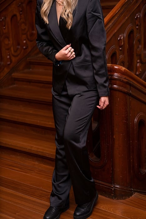 ZWARTE SATIJNEN LOOK PANTALON BLACK BLACK 2