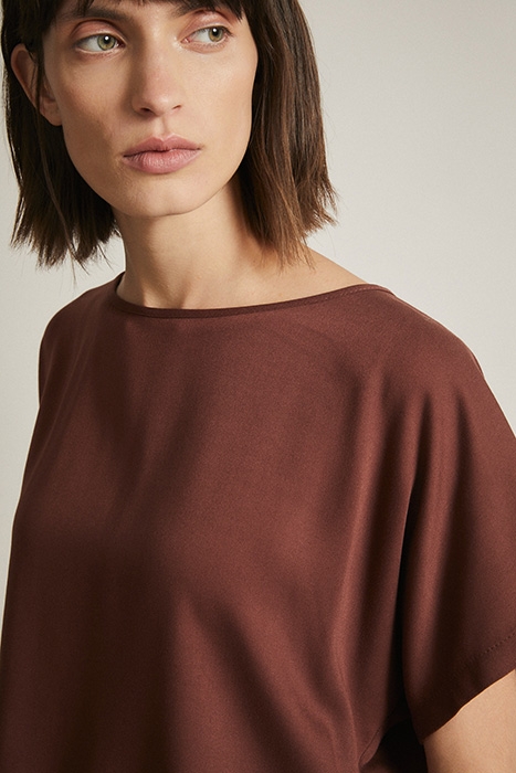 SATIN SHIRT BITTER CHOCOLATE 5