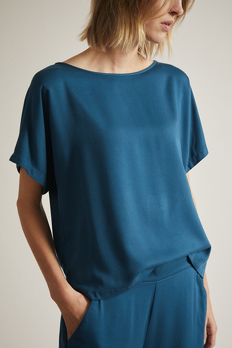 SATIN SHIRT PETROL 1