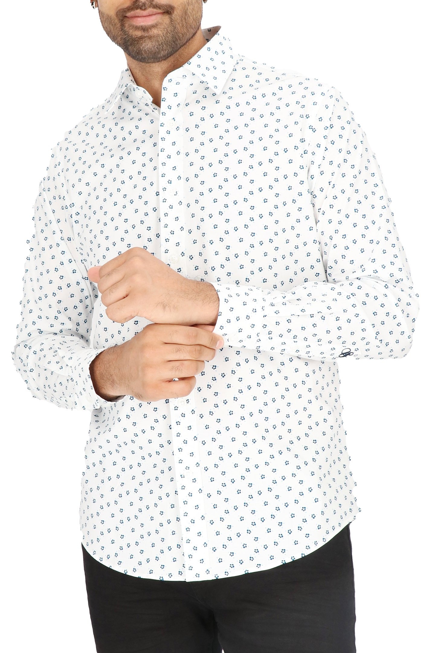 DRESS SHIRT WHITE/NAVY 3