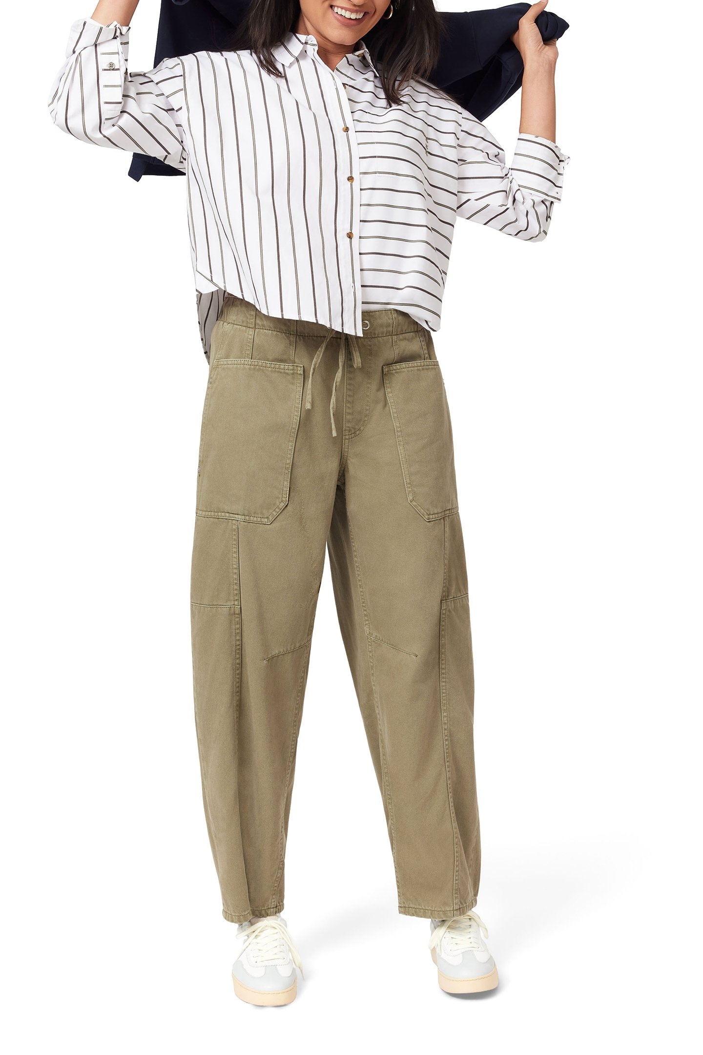 CROPPED BOYFRIEND SHIRT SUGAR SWIZZLE STRIPE 3