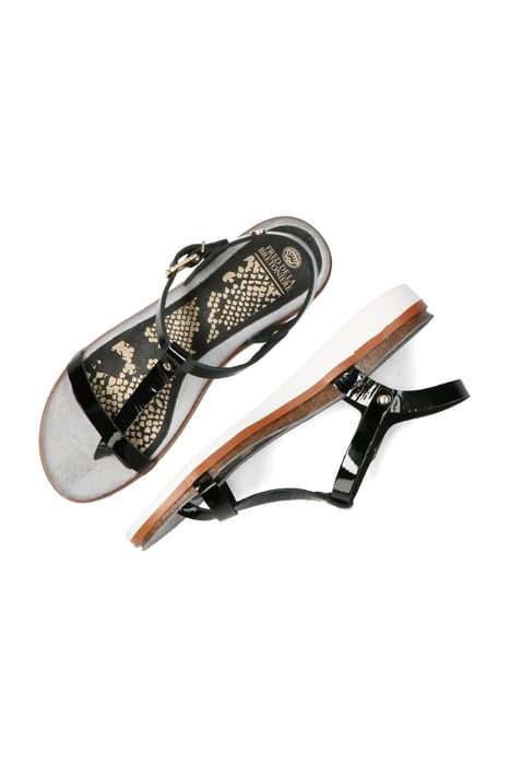 SANDAL CORK MATCH UPPER PATENT LEATHER BLACK 2