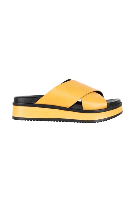 SLIPPER WITH COVERED WEDGE SOFT NAPPA LEATHER YELLOW 1