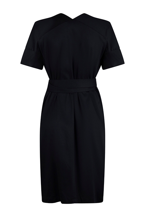 BELTED WRAP DRESS BLACK 2