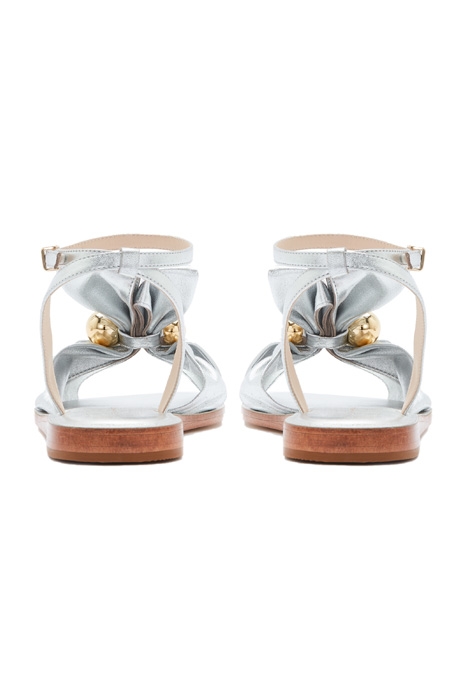 BONNIE BOW FLAT SANDAL SILVER & CHAMPAGNE 2