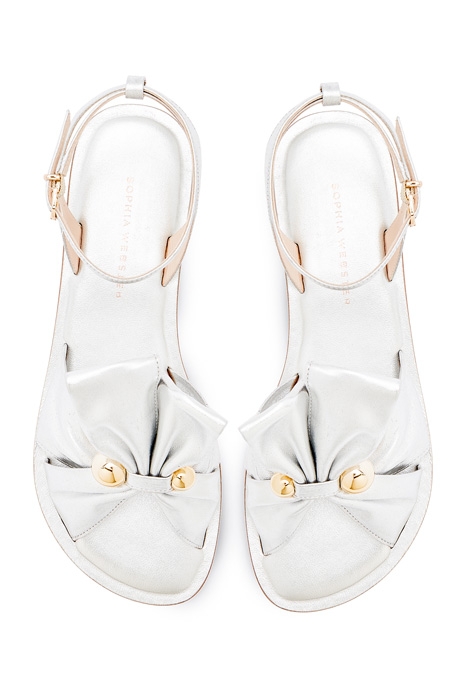 BONNIE BOW FLAT SANDAL SILVER & CHAMPAGNE 3