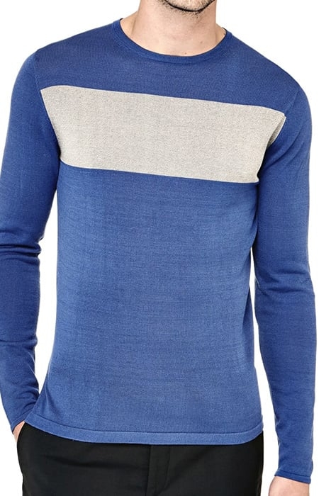 BLOCKING CREW NECK L/SLEEVE COBALT 1