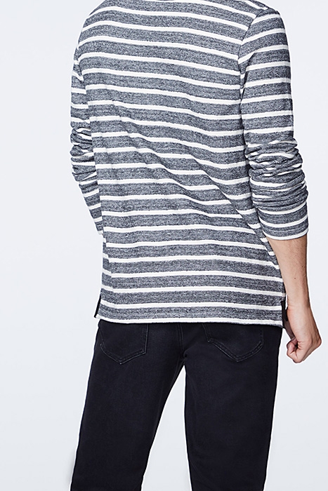 BLACK WITH ECRU STRIPES SWEATSHIRT 2