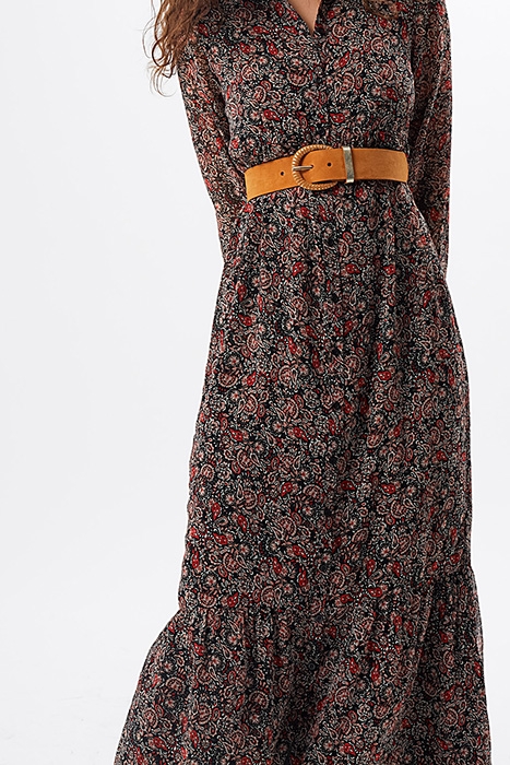 BLACK BOHO PAISLEY PRINT LONG DRESS 5