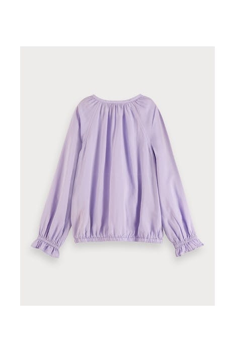 WIDER FIT TOP WITH ELASTICATED HEM IN LIGHT WEIGHT COTTON LA 2