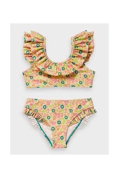 BIKINI WITH RUFFLE NECK IN ECONYL™ QUALITY COMBO F 1
