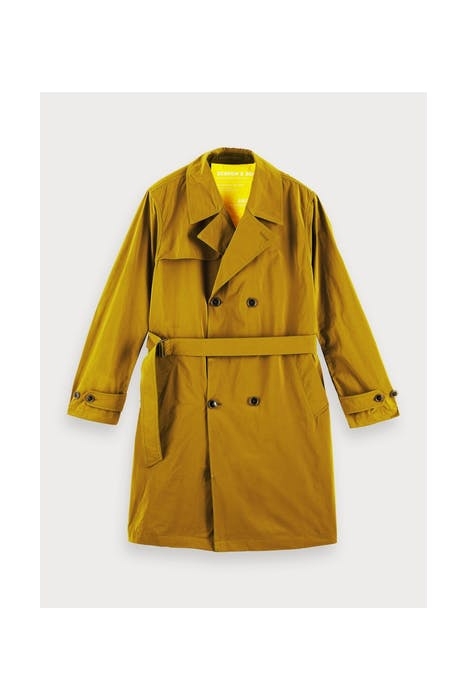 LONG DOUBLE-BREASTED TRENCH COAT KHAKI 1