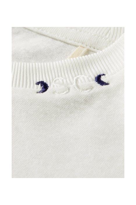 ROUND NECK TEE WITH SMALL EMBROIDERY OFF WHITE 3