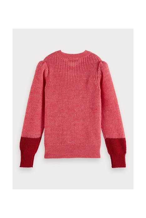 CHUNKY KNIT WITH SPECIAL SLEEVE PINK SMOOTHIE MELANGE 2