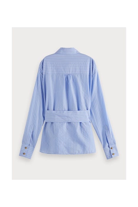 STRUCTURED STRIPE SHIRT IN CUPRO BLEND COMBO M 2