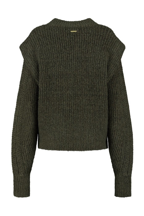 GIRLS ISABEL KNIT DARK ARMY WASHED 2