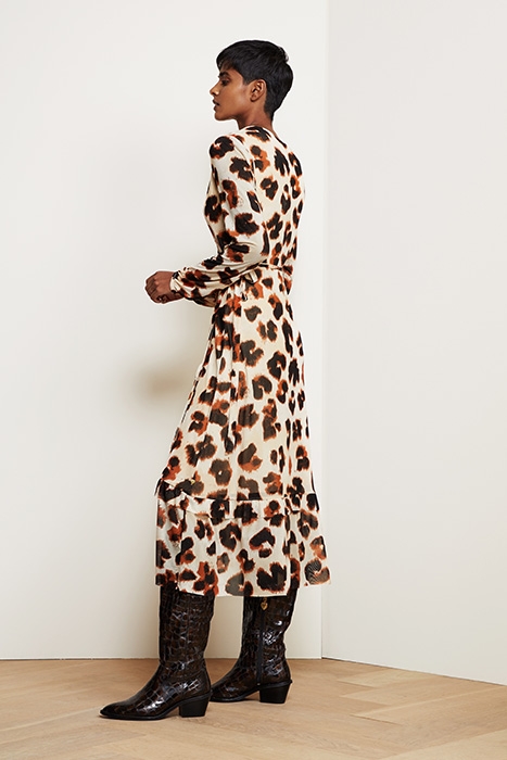 NATASJA FRILL DRESS BLACK/RUST 5