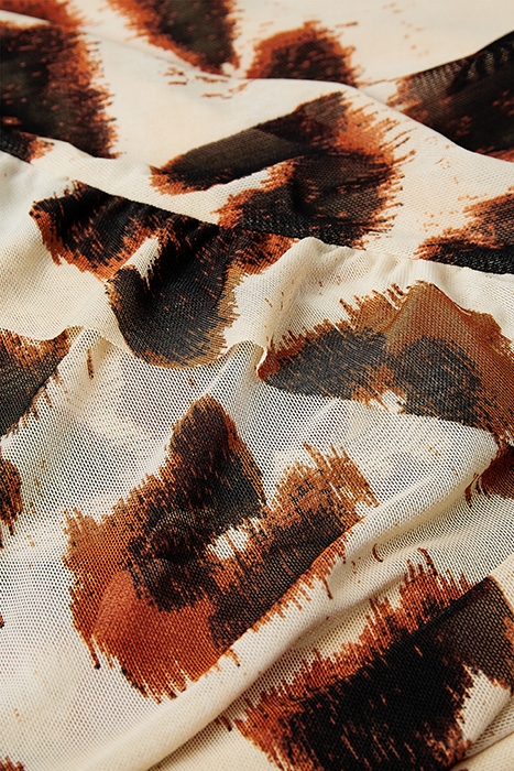 NATASJA FRILL DRESS BLACK/RUST 6