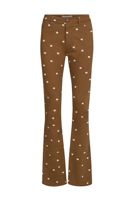 EVA FLARE TROUSERS TOFFEE BROWN/OFF-WHI 1
