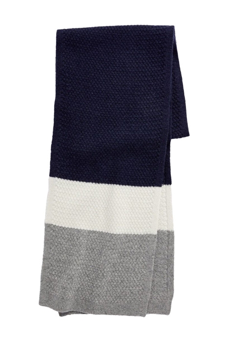 BASKETWEAVE BLOCK SCARF CAPTAIN BLUE 1