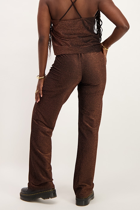 BRUINE GLITTER STRAIGHT FIT BROEK BRONZE BRONZE 3