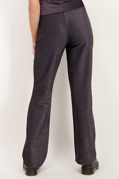 ZWARTE GLITTER STRAIGHT FIT BROEK BLACK BLACK 2