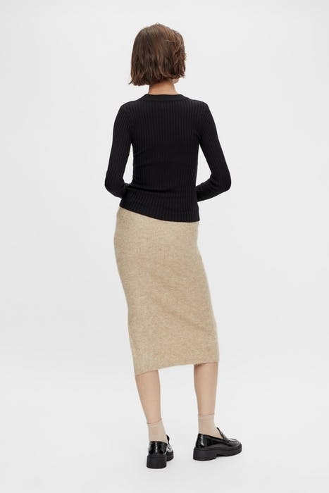 PCFANNA HW MIDI KNIT SKIRT BC PEBBLE 1