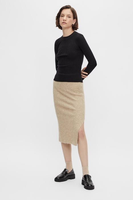 PCFANNA HW MIDI KNIT SKIRT BC PEBBLE 2