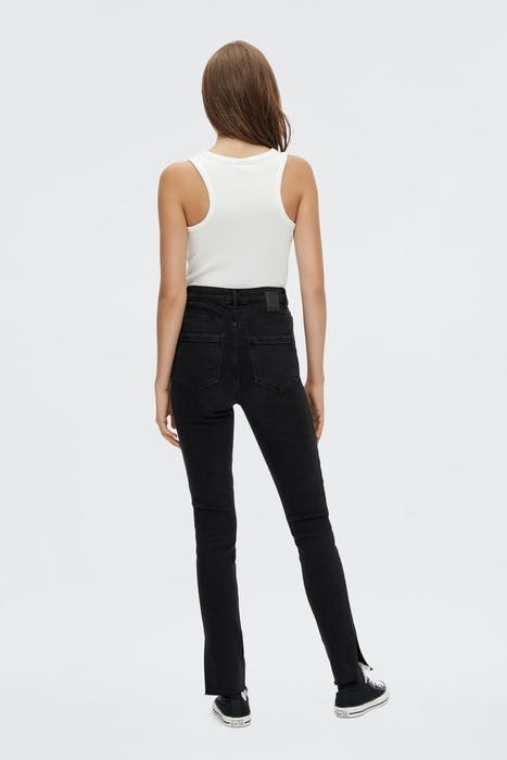 PCEMI HW SKINNY SLIT JEANS BLC BC BLACK DENIM 4