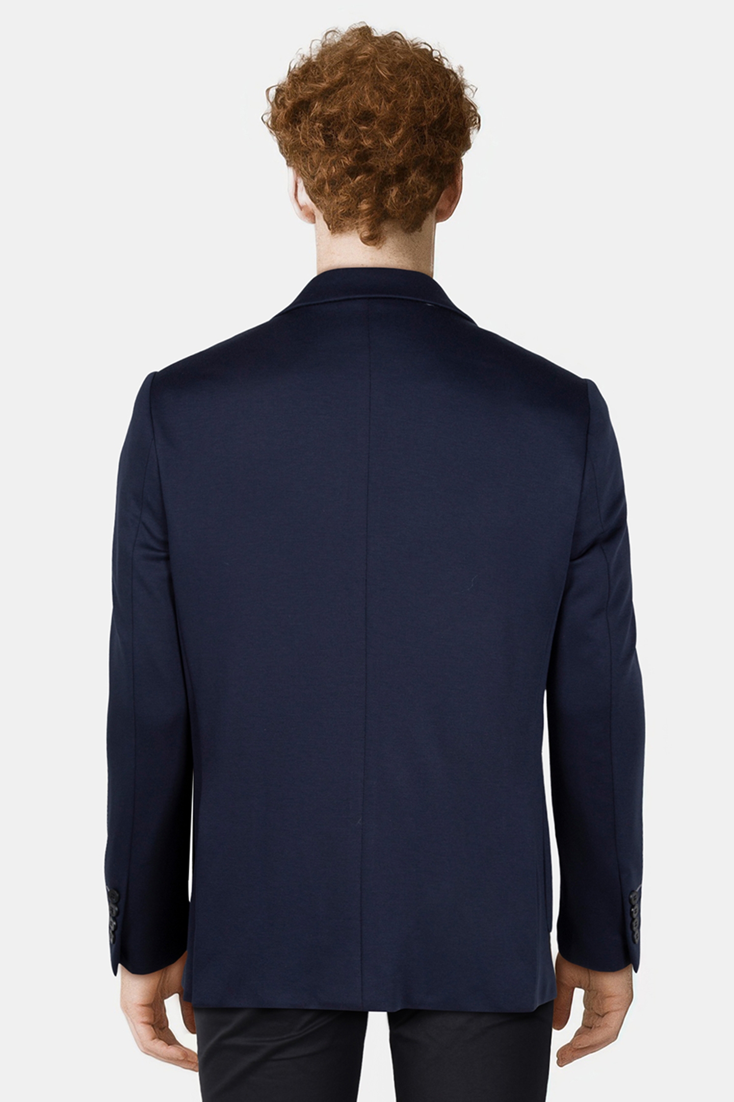 2 BUTTON JACKET JERSEY KNIT PATCH POCKETS NAVY 2