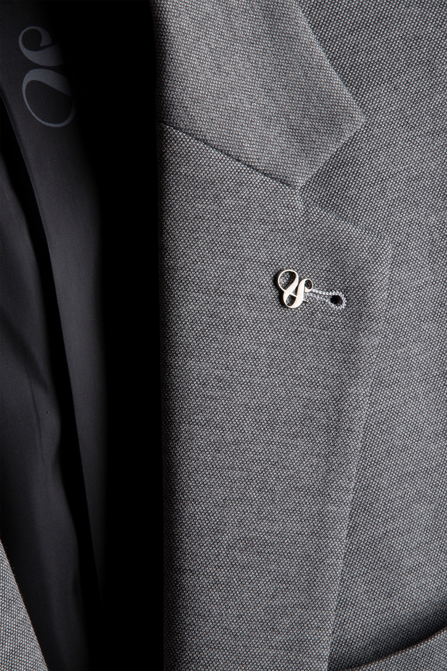 2 BUTTON JACKET JERSEY KNIT PATCH POCKETS CHARCOAL 5